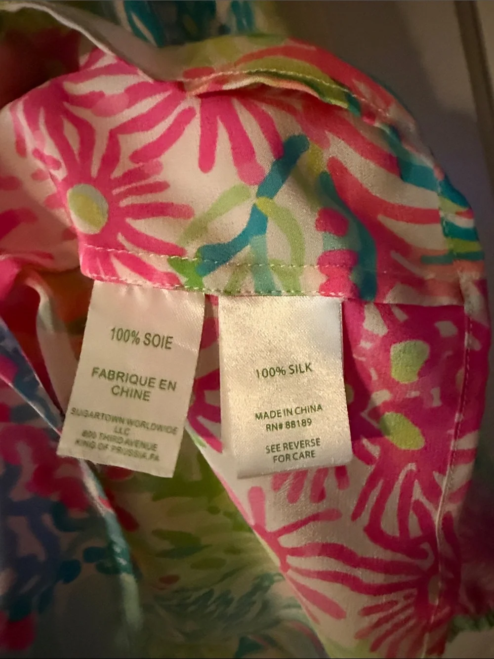 Lilly Pulitzer Elsa Multicolor Floral Peasant Blouse — Pink, Blue, Green, Yellow - Picture 3 of 6